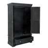Toulouse Black Painted Double Wardrobe with Drawer - £50 OFF SUMMER SALE - 10