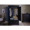 Toulouse Black Painted Double Wardrobe with Drawer - £50 OFF SUMMER SALE - 3