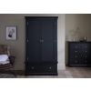 Toulouse Black Painted Double Wardrobe with Drawer - £50 OFF SUMMER SALE - 12
