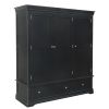 Toulouse Black Painted Large Triple Wardrobe with Drawer - £200 OFF SUMMER SALE - 5