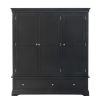 Toulouse Black Painted Large Triple Wardrobe with Drawer - £200 OFF SUMMER SALE - 6