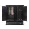 Toulouse Black Painted Large Triple Wardrobe with Drawer - £200 OFF SUMMER SALE - 7