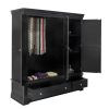 Toulouse Black Painted Large Triple Wardrobe with Drawer - £200 OFF SUMMER SALE - 8