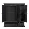Toulouse Black Painted Large Triple Wardrobe with Drawer - £200 OFF SUMMER SALE - 9