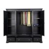 Toulouse Black Painted 4 Door Quad Extra Large Wardrobe - £300 OFF SUMMER SALE - 4