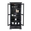 Toulouse Black Painted Tall Glass Display Cabinet with Drawers - £100 OFF SUMMER SALE - 5