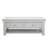 Toulouse Large Grey Painted Coffee Table 4 Drawers with Shelf - SUMMER SALE - 8