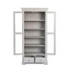 Toulouse Grey Painted Tall Glass Display Cabinet with Drawers - £50 OFF FLASH SALE - 10
