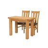 Lichfield Flip Top 100cm 50cm Oak Table 2 Churchill Brown Leather Oak Chair Set - SUMMER SALE - 2