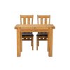 Lichfield Flip Top 100cm 50cm Oak Table 2 Churchill Brown Leather Oak Chair Set - SUMMER SALE - 3