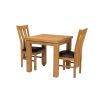 Lichfield Flip Top 80cm to 160cm Oak Table 2 Churchill Brown Leather Oak Chair Set - 2 Lichfield Flip Top 80cm to 160cm Oak Table 2 Churchill Brown Leather Oak Chair Set - 2