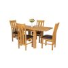 Lichfield Flip Top 80cm to 160cm Oak Table 4 Churchill Brown Leather Oak Chair Set - 2 Lichfield Flip Top 80cm to 160cm Oak Table 4 Churchill Brown Leather Oak Chair Set - 2