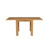 Lichfield Flip Top 80cm to 160cm Oak Table 4 Churchill Brown Leather Oak Chair Set - 10