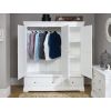 Toulouse Brilliant White Painted Triple Wardrobe with Drawer - £200 OFF FLASH SALE - 11