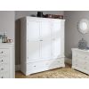 Toulouse Brilliant White Painted Triple Wardrobe with Drawer - £200 OFF FLASH SALE - 7
