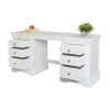 Toulouse White Painted Double Pedestal Large Dressing Table / Home Office Desk - £40 OFF SUMMER SALE - 7