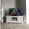 Toulouse White Painted Large Assembled TV Unit 2 Doors and Shelf - £40 OFF SUMMER SALE - 2