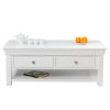 Toulouse White Painted Large Assembled Coffee Table 4 Drawers with Shelf - SUMMER SALE - 13