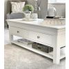 Toulouse White Painted Large Assembled Coffee Table 4 Drawers with Shelf - SUMMER SALE - 2