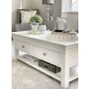 Toulouse White Painted Large Assembled Coffee Table 4 Drawers with Shelf - SUMMER SALE - 7