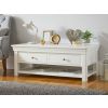 Toulouse White Painted Large Assembled Coffee Table 4 Drawers with Shelf - SUMMER SALE - 3