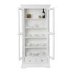 Toulouse White Painted Tall Glass Assembled Display Cabinet with Drawers - £50 OFF FLASH SALE - 9