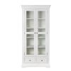 Toulouse White Painted Tall Glass Assembled Display Cabinet with Drawers - £50 OFF FLASH SALE - 10