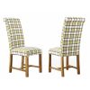 Harrogate Check Green Herringbone Fabric Dining Chair Oak Legs - SUMMER SALE - 3