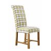 Harrogate Check Green Herringbone Fabric Dining Chair Oak Legs - SUMMER SALE - 4