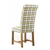 Harrogate Check Green Herringbone Fabric Dining Chair Oak Legs - SUMMER SALE - 5
