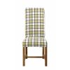 Harrogate Check Green Herringbone Fabric Dining Chair Oak Legs - SUMMER SALE - 6