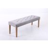 Highgrove Grey Velvet Fabric Studded Medium Oak Dining Bench - REDUCED TO CLEAR - 5