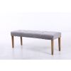 Highgrove Grey Velvet Fabric Studded Medium Oak Dining Bench - REDUCED TO CLEAR - 6