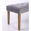 Highgrove Grey Velvet Fabric Studded Medium Oak Dining Bench - REDUCED TO CLEAR - 7