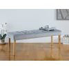 Highgrove Grey Velvet Fabric Studded Medium Oak Dining Bench - REDUCED TO CLEAR - 2