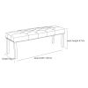 Highgrove Silver Grey Fabric Studded Medium Oak Dining Bench - 10% OFF SUMMER SALE - 6