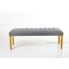 Highgrove Silver Grey Fabric Studded Medium Oak Dining Bench - 10% OFF SUMMER SALE - 3