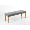 Highgrove Silver Grey Fabric Studded Medium Oak Dining Bench - 10% OFF SUMMER SALE - 4