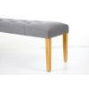Highgrove Silver Grey Fabric Studded Medium Oak Dining Bench - 10% OFF SUMMER SALE - 7