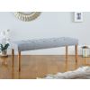 Highgrove Silver Grey Fabric Studded Medium Oak Dining Bench - 10% OFF SUMMER SALE - 2