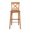 Java Cross Tall Fully Assembled Solid Oak Bar Stool - £20 OFF FLASH SALE - 6