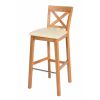Java Cross Cream Leather Oak Kitchen Stool - £20 OFF FLASH SALE - 3