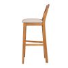 Java Cross Oak Bar Stool with Beige Linen Seat Pad - £60 OFF FLASH SALE - 5