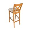 Java Cross Oak Bar Stool with Beige Linen Seat Pad - £60 OFF FLASH SALE - 6