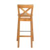 Java Cross Oak Bar Stool with Beige Linen Seat Pad - £60 OFF FLASH SALE - 7
