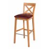 Java Cross Tall Oak Kitchen Bar Stool with Red Leather Pad - £20 OFF FLASH SALE - 3