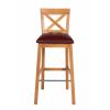 Java Cross Tall Oak Kitchen Bar Stool with Red Leather Pad - £20 OFF FLASH SALE - 4
