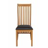 Lichfield Solid Oak Assembled Dining Chair Black Leather - 10% OFF SUMMER SALE - 5
