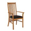 Lichfield Brown Leather Carver Oak Dining Chair - £20 OFF SUMMER SALE - 8