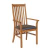 Lichfield Brown Leather Carver Oak Dining Chair - £20 OFF SUMMER SALE - 3